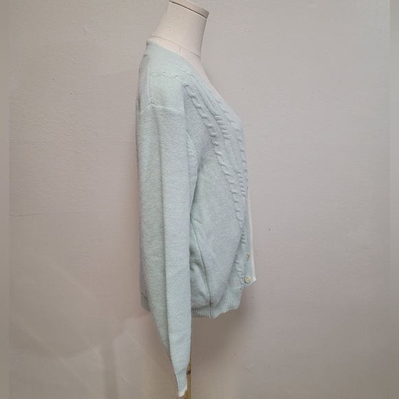 Vintage 90s Cardigan Sweater Lambswool & Rabbit Fur Size Medium - Picture 3 of 5